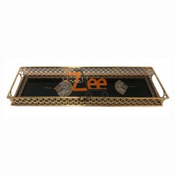 Glass Serving Tray Gold 20625