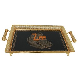 Glass Serving Tray Gold 20631G