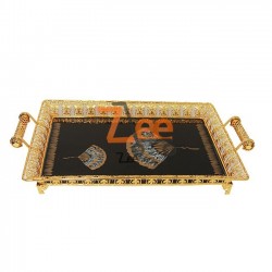 Glass Serving Tray Gold 20633