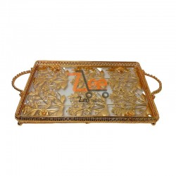 Glass Serving Tray Gold 20788G