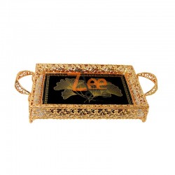 Glass Serving Tray Gold...