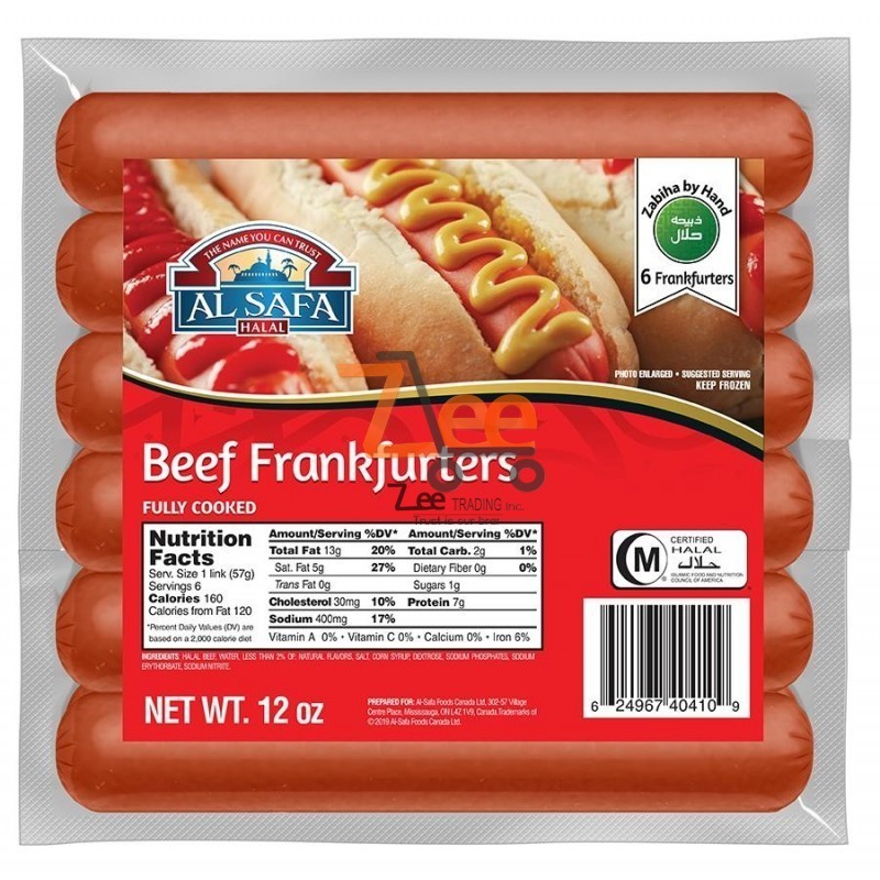 Beef Frankfurters Cooked 12x12oz